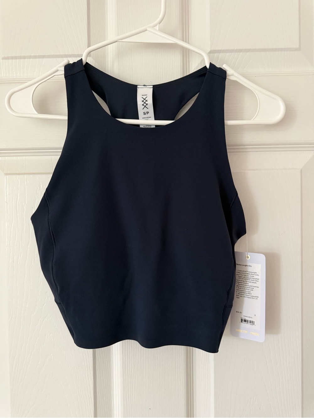 NWT Rhône revive longline bra, navy